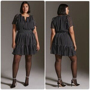 Anthropologie The Somerset Mini Dress Black and White Mini Dress 2X
